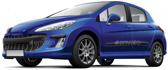 French Small Family Car - Objects Vectors
