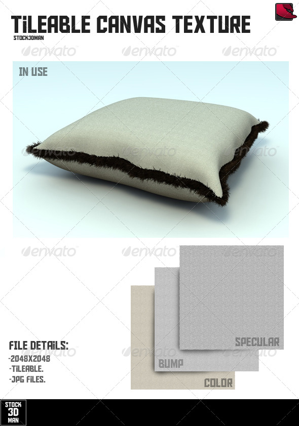 Tileable Canvas Texture - 3DOcean Item for Sale