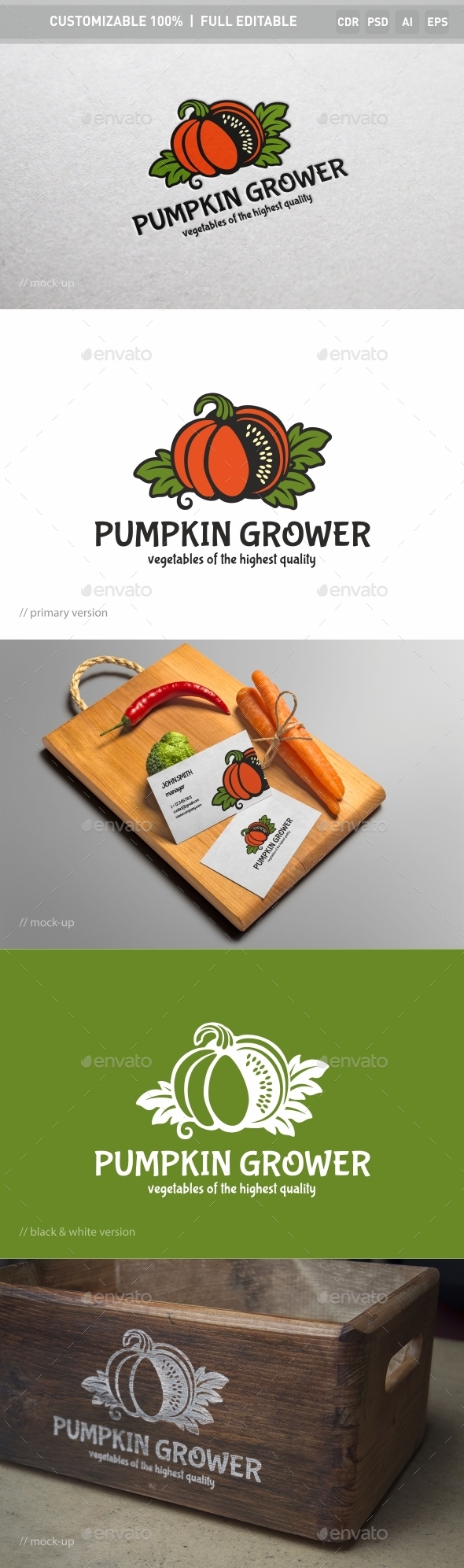 Pumpkin Grower Logo Template - Nature Logo Templates