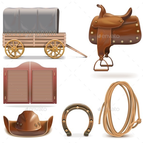 Vector Cowboy Icons Set 2 - Miscellaneous Vectors