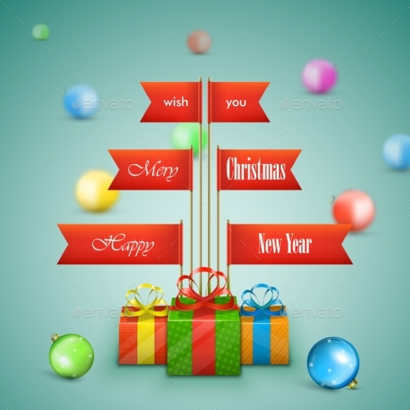Paper Christmas Tree Vector Illustration. - Christmas Seasons/Holidays