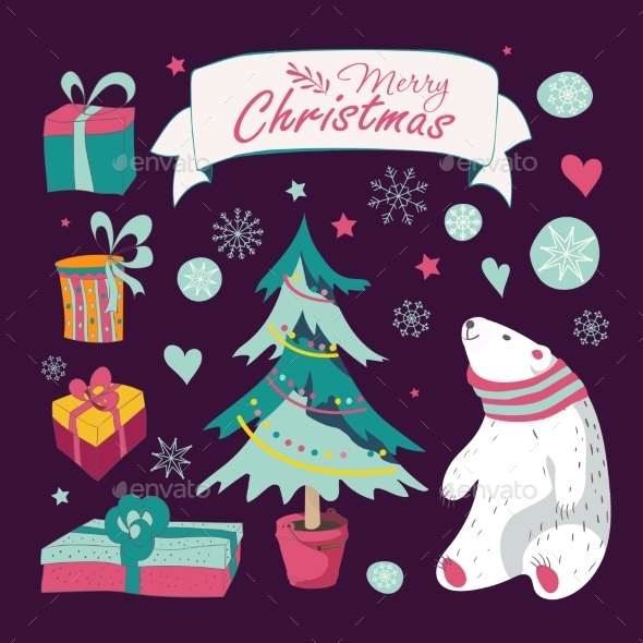 Set Of Christmas And New Year's Graphic Elements - Christmas Seasons/Holidays