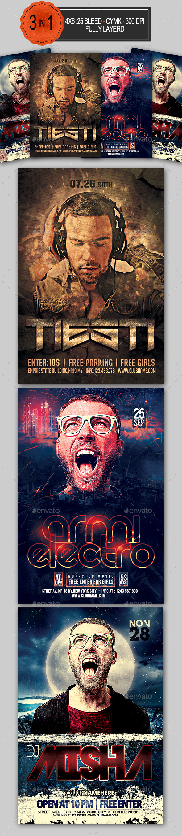 Dj Party Flyer Bundle - Clubs & Parties Events