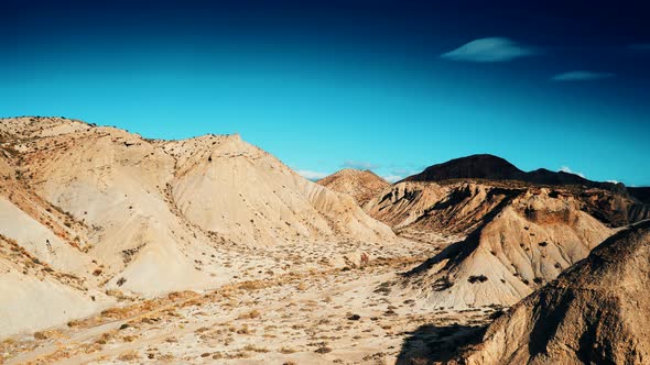 Clouds over Tabernas Desert, Spain. Timelapse alt