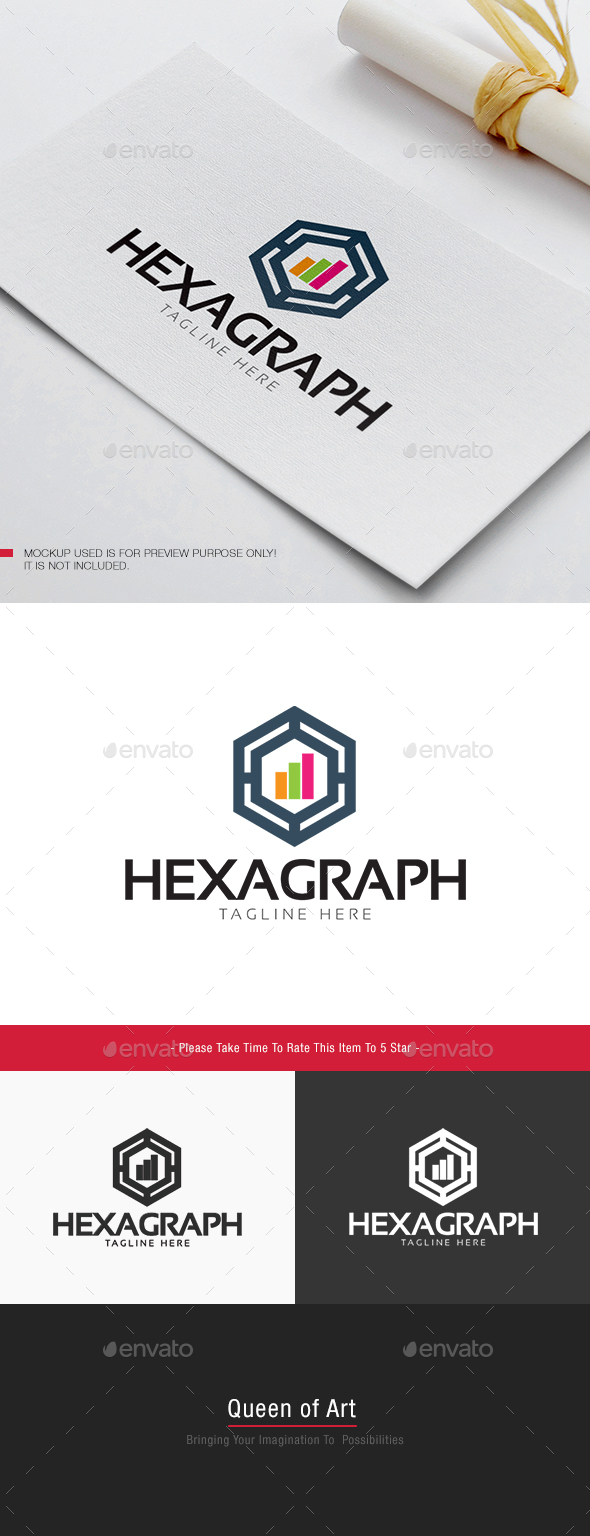 Hexa Graph Logo - Objects Logo Templates