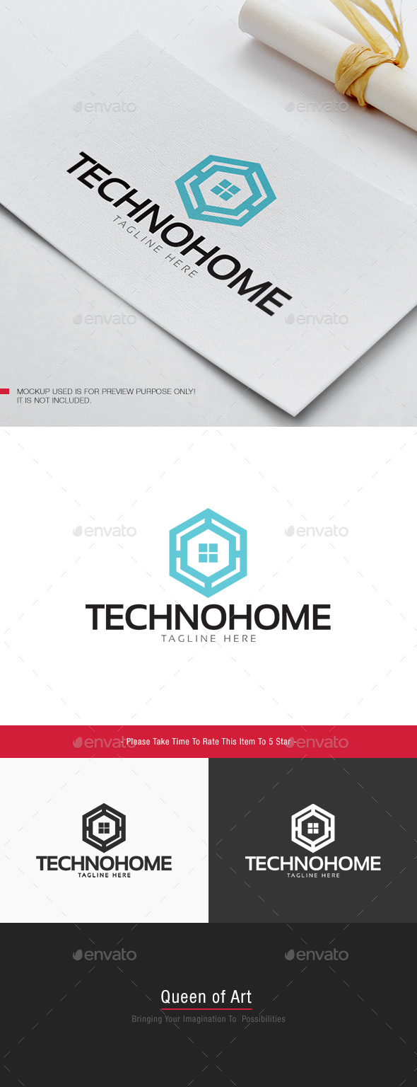 Techno Home Logo - Buildings Logo Templates