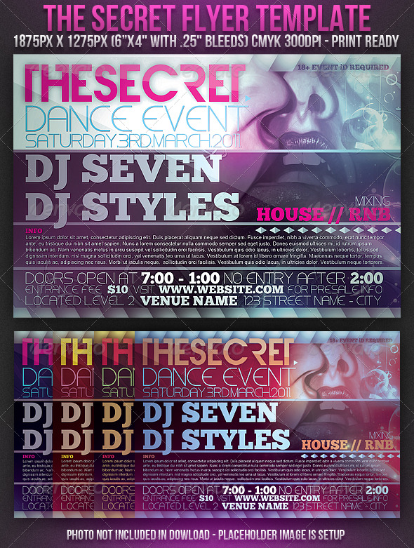 Secret Flyer Template - Clubs & Parties Events