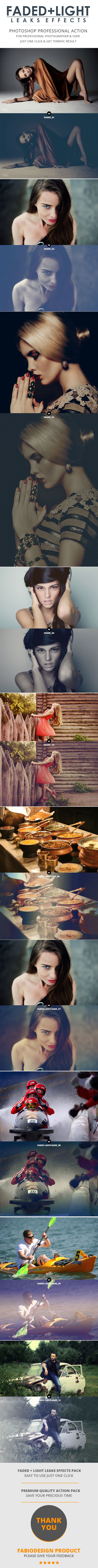 Faded & Lightleaks Effect - Photo Effects Actions