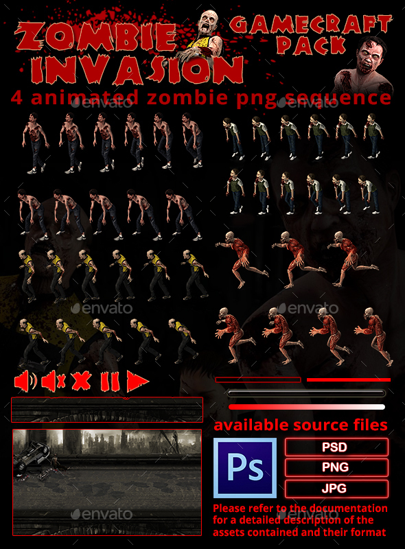 Zombie Invasion Game Assets - Game Kits Game Assets