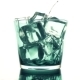 Water Pouring Into a Blue Glass With Ice Cubes - VideoHive Item for Sale