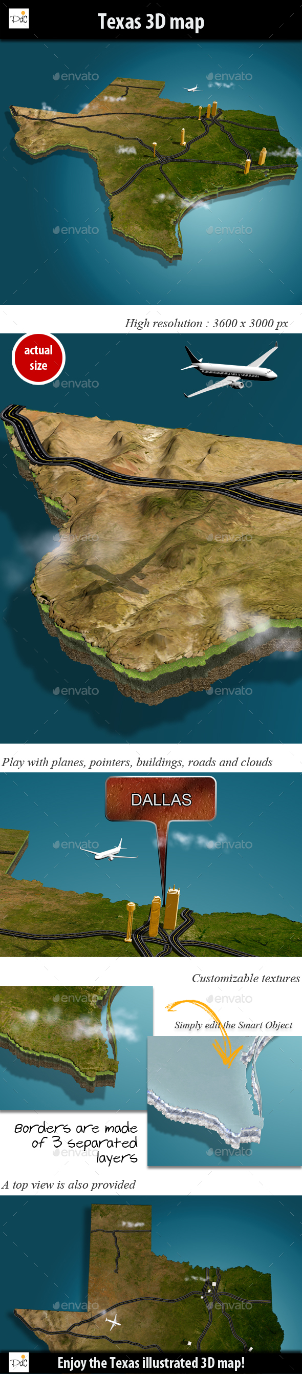 Texas 3D map - Miscellaneous 3D Renders