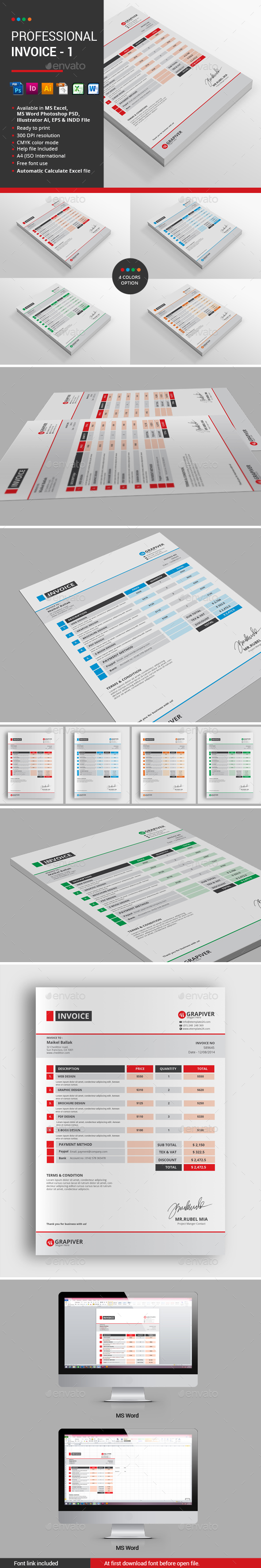 Professional Invoice - 1 - Proposals & Invoices Stationery