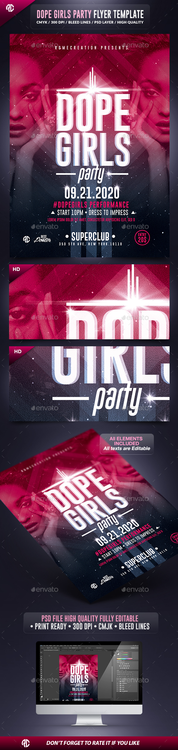 Dope Girls Night Party | Psd Flyer Template - Print Templates