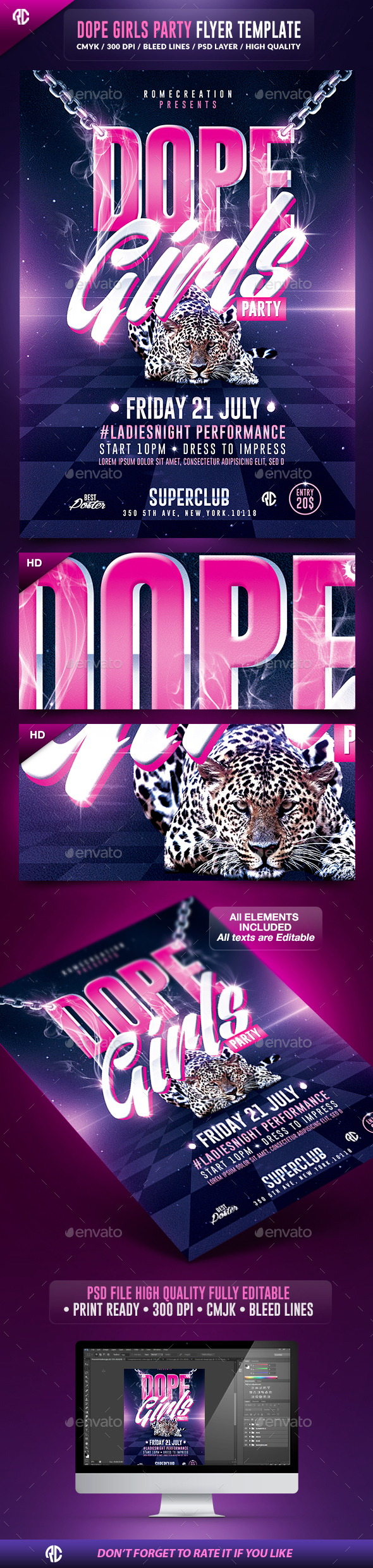 Dope Girls Savage Party | Psd Flyer Template - Flyers Print Templates