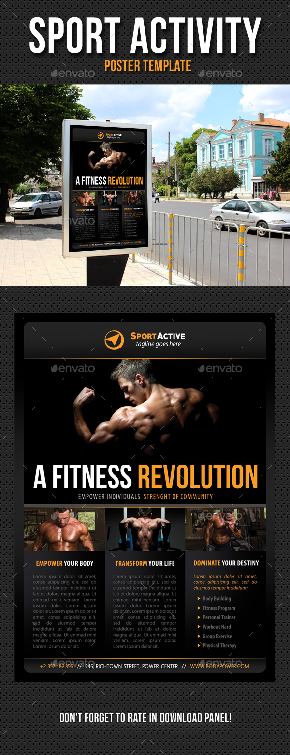 Sport Activity Poster Template V09 - Signage Print Templates