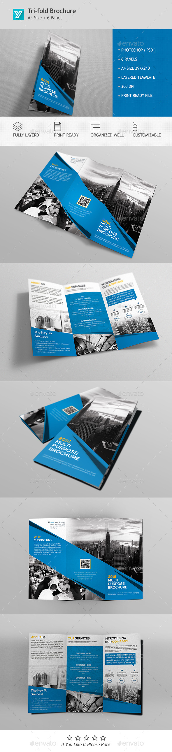 Corporate Tri-fold Brochure Template - Corporate Brochures