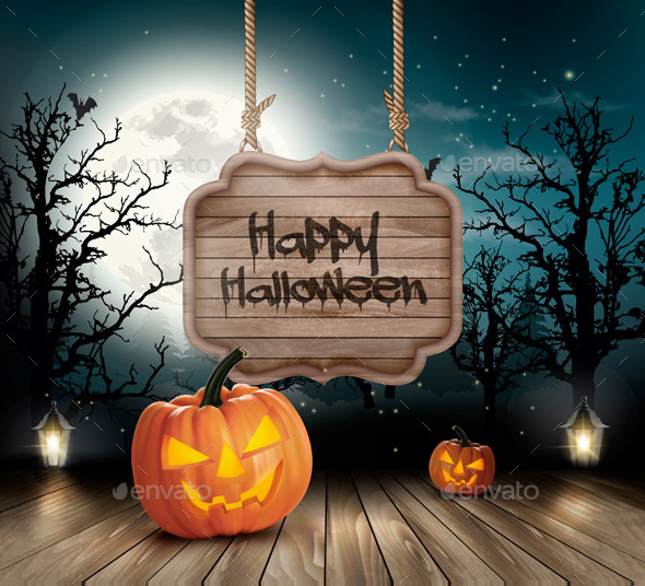 Halloween Spooky Background Vector - Halloween Seasons/Holidays