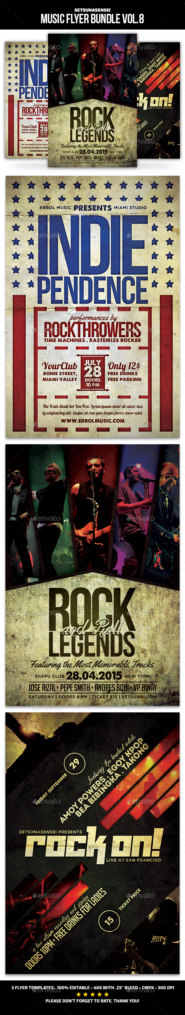 Music Flyer Bundle Vol. 8 - Concerts Events