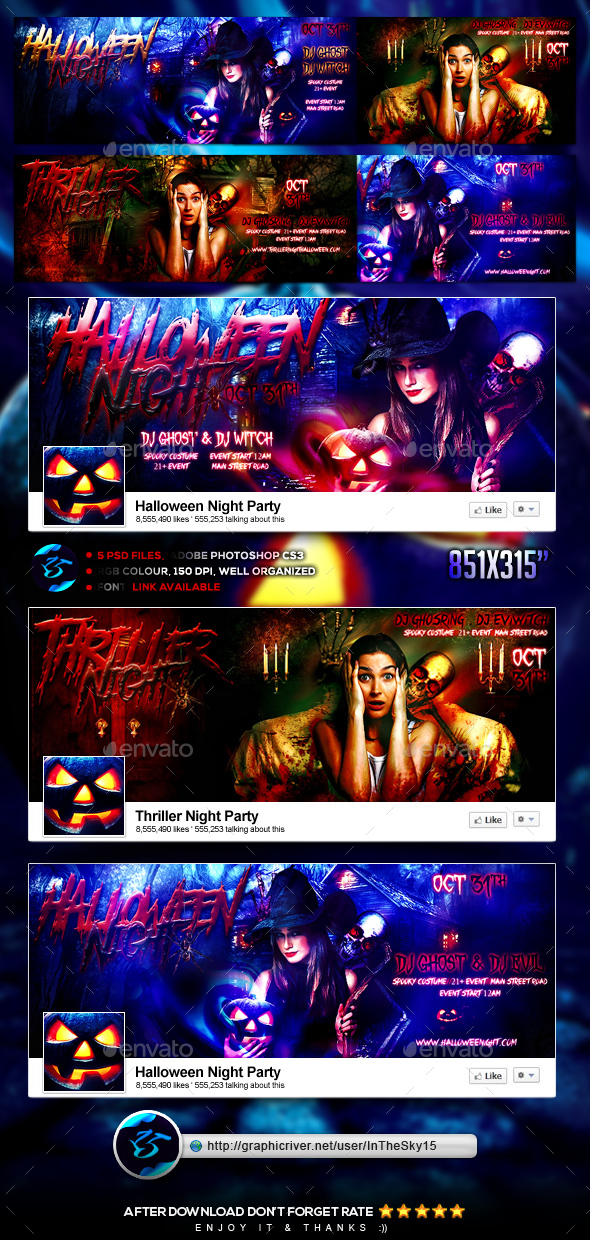 Thriller Halloween Night FB Timeline Cover - Facebook Timeline Covers Social Media