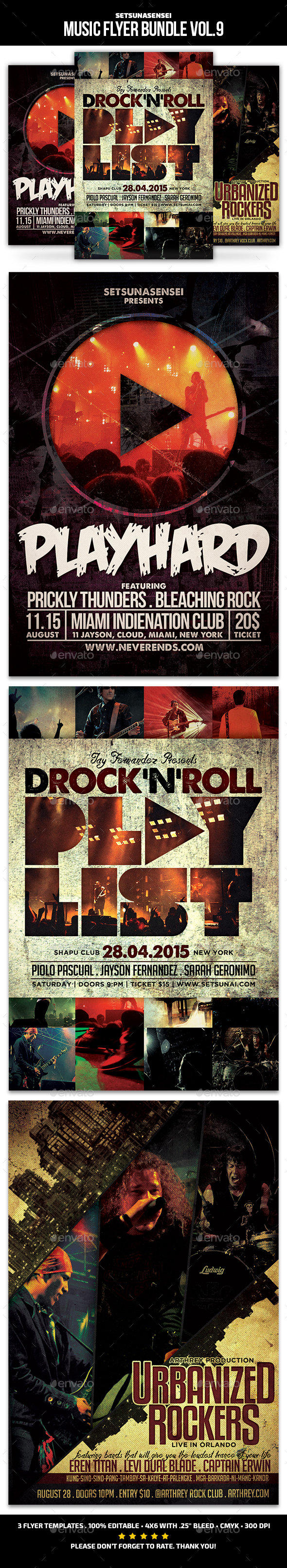 Music Flyer Bundle Vol. 9 - Concerts Events