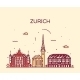 Zurich Skyline Silhouette Illustration Linear, Vectors | GraphicRiver