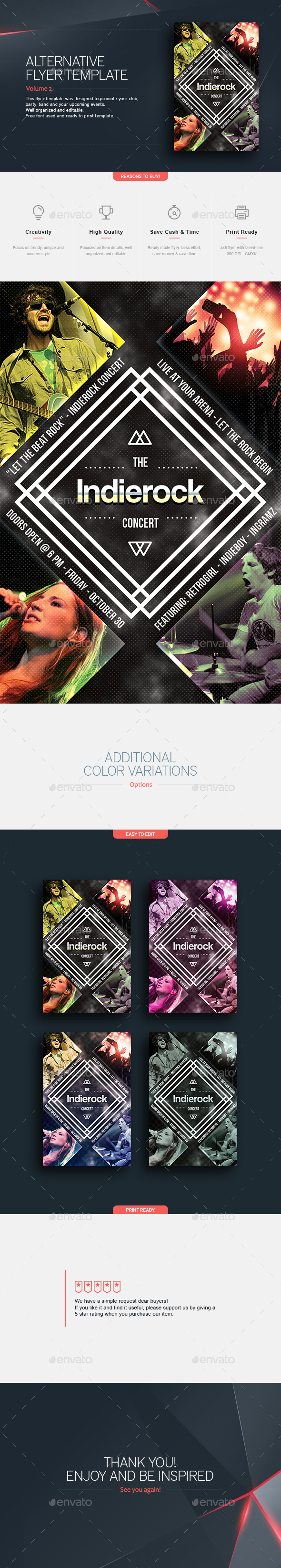 Indierock - Flyer Template - Concerts Events