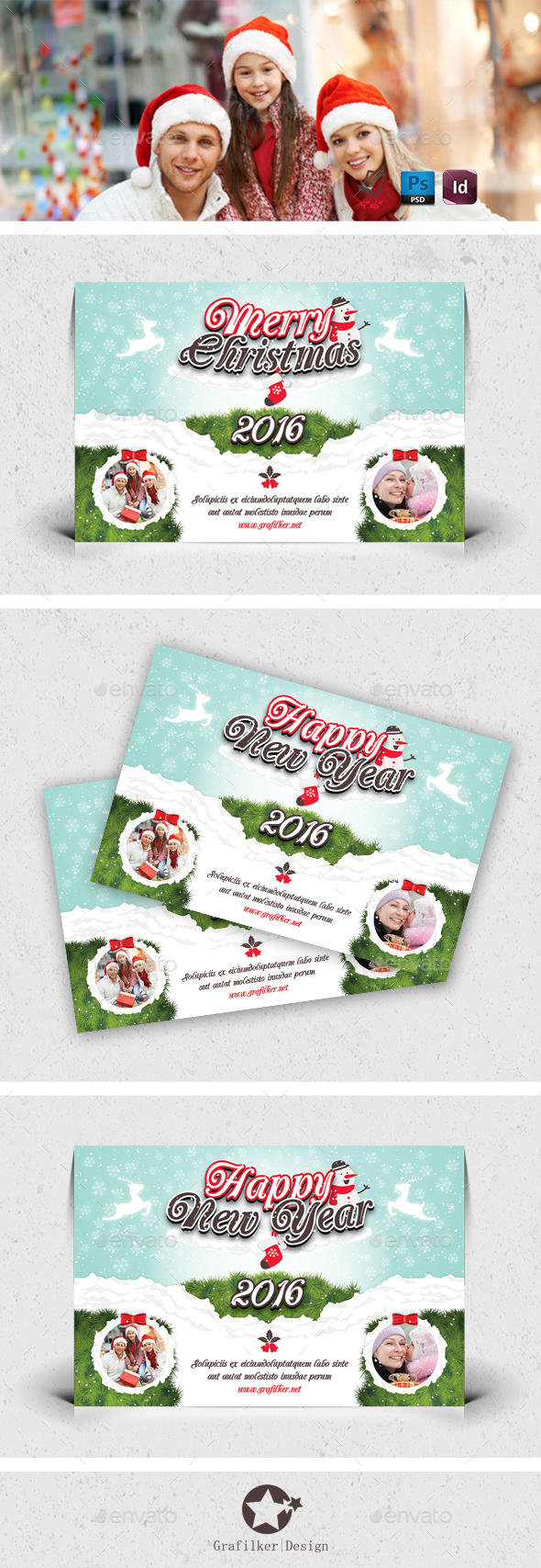 Christmas Postcard Templates - Cards & Invites Print Templates