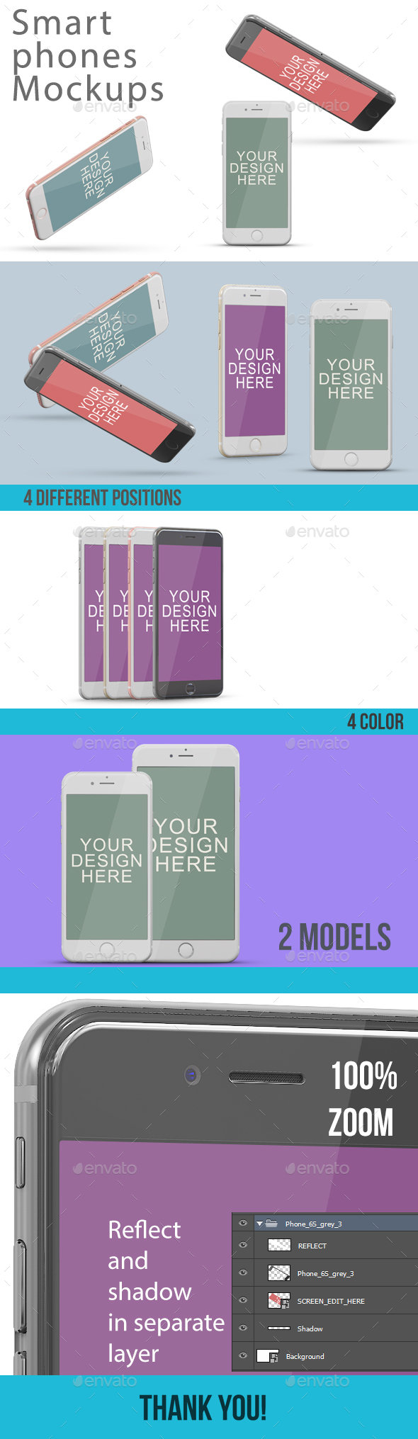 Smartphones Screen Mock-Ups - Mobile Displays