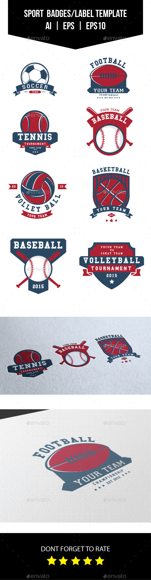 Sport Badges and Label/Logo Template - Badges & Stickers Web Elements