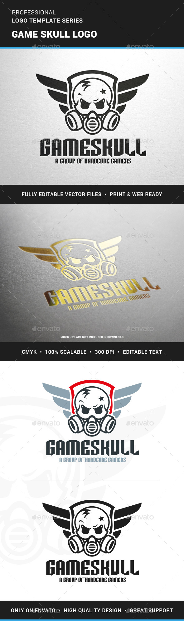 Game Skull Logo Template - Logo Templates