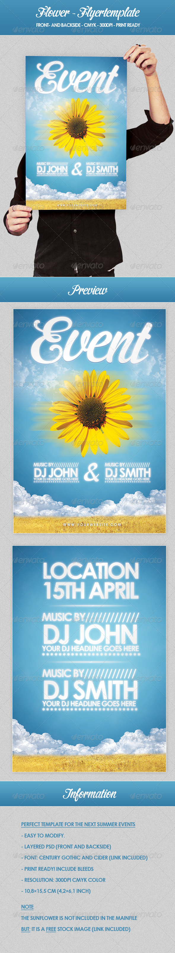 Flower - Flyer Template - Clubs & Parties Events