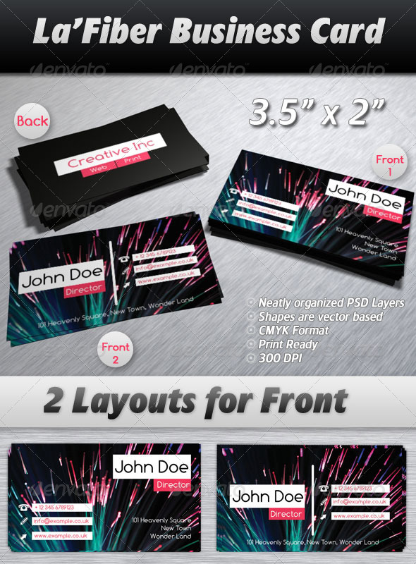 La' Fiber Business Card - 3.5 x 2 - Creative Business Cards