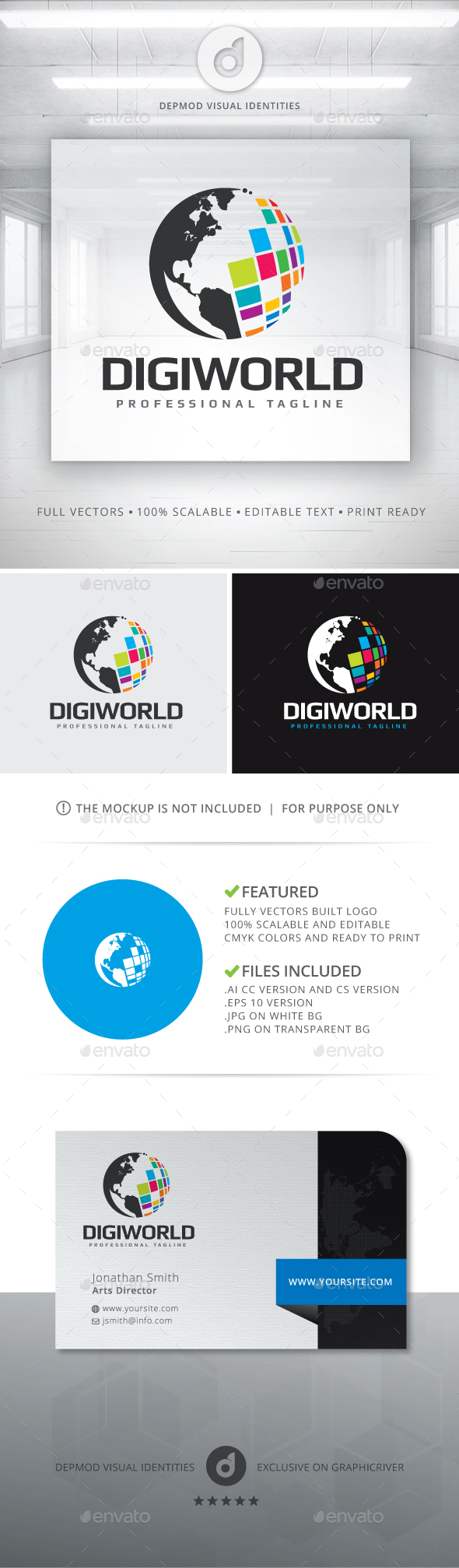 DigiWorld Logo - Symbols Logo Templates