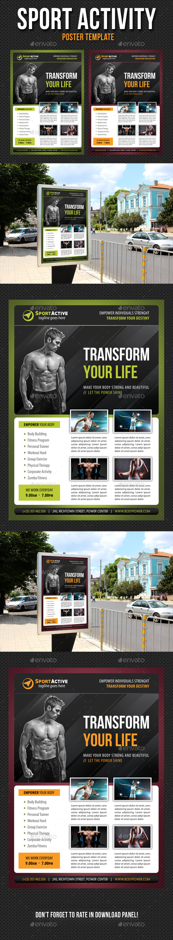 Sport Activity Poster Template V15 - Signage Print Templates