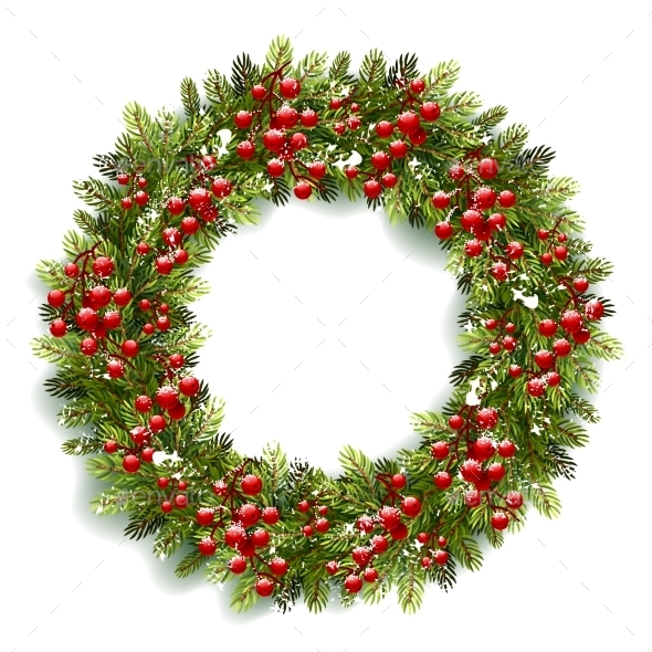 christmas wreath with red berries by baks graphicriver christmas wreath with red berries by baks graphicriver