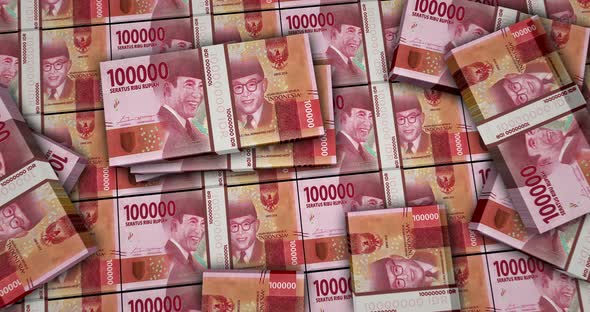 Indonesian Rupiah money banknotes packs surface alt