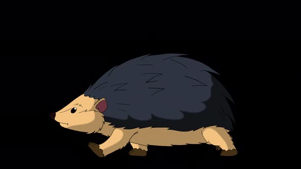 The hedgehog walks back and forth alpha matte alt