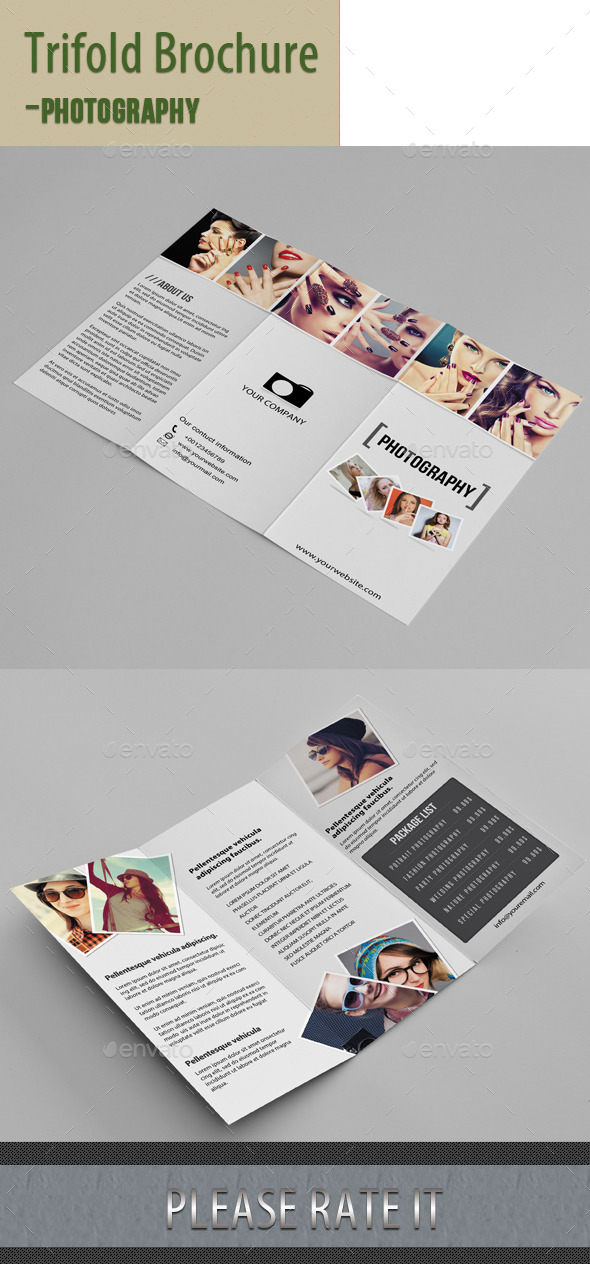Trifold Brochure For Photography - Portfolio Brochures