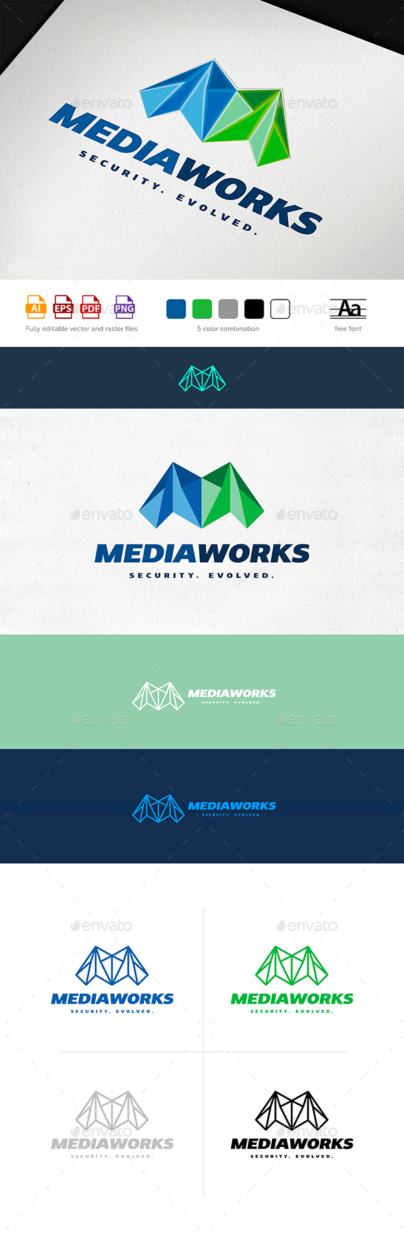 Media Works Logo Template - Letters Logo Templates