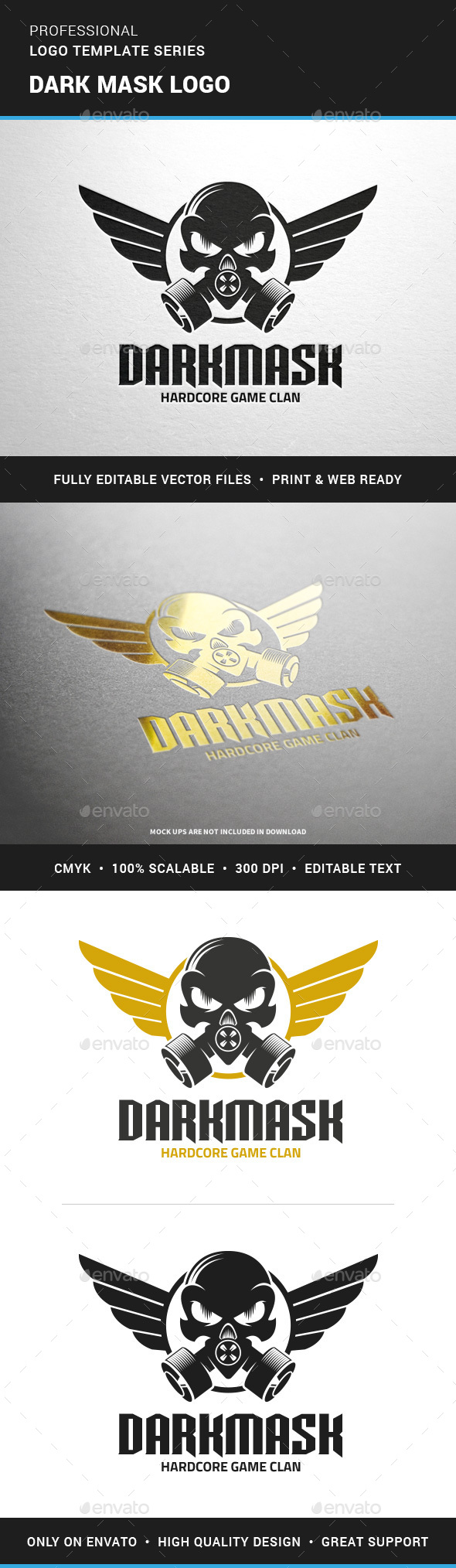Dark Mask Logo Template - Humans Logo Templates