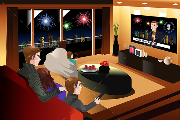 Family Spending Time Together on New Year Eve - New Year Seasons/Holidays