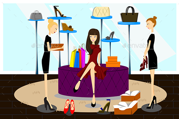 Women Shopping for Shoes - Commercial / Shopping Conceptual