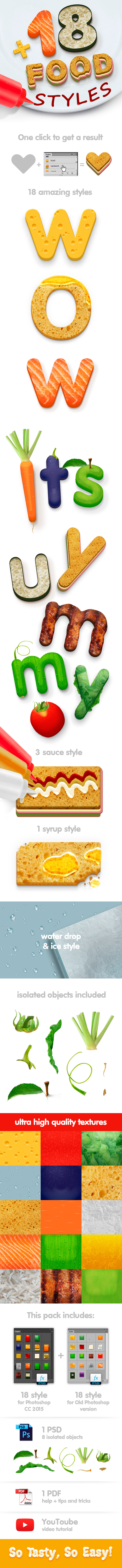 18 Food Styles - Styles Photoshop