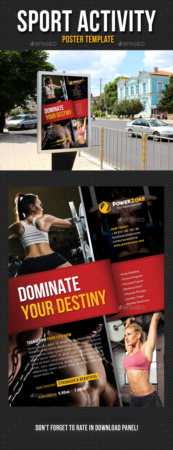 Sport Activity Poster Template V17 - Signage Print Templates
