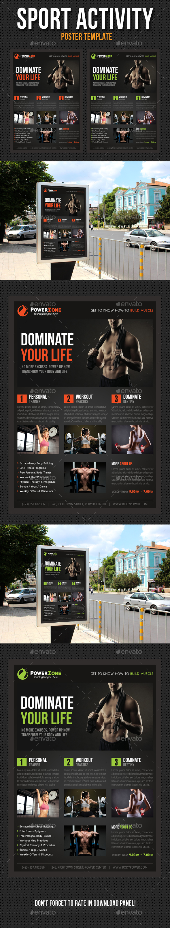 Sport Activity Poster Template V18 - Signage Print Templates