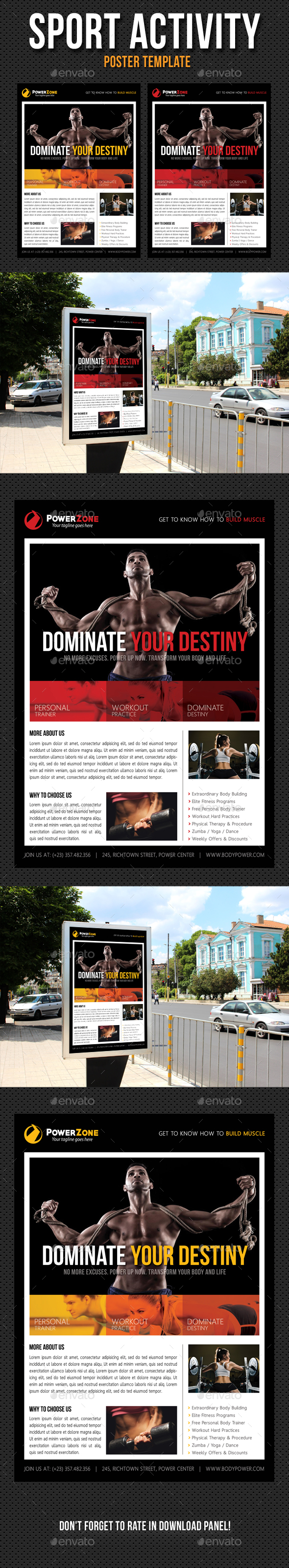 Sport Activity Poster Template V19 - Signage Print Templates