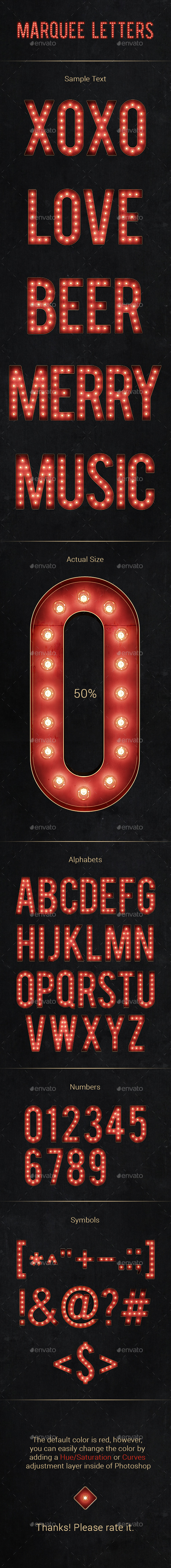 Marquee Letters - Text 3D Renders