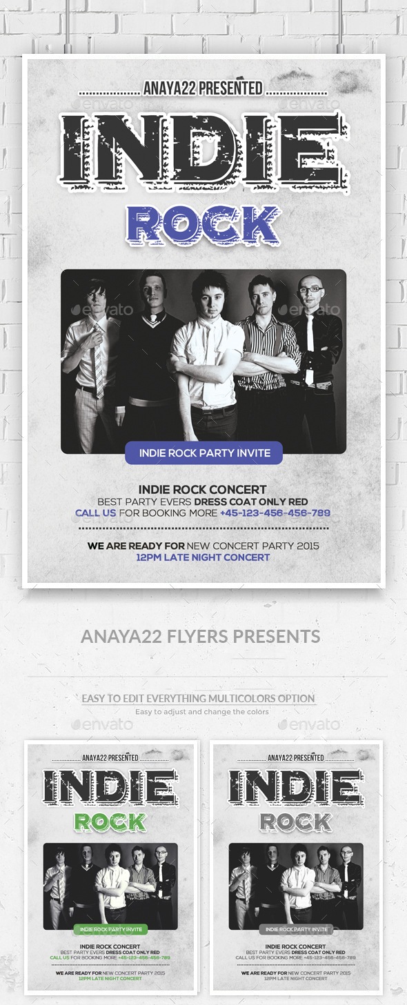 Indie Rock Flyer/ Poster - Clubs & Parties Events