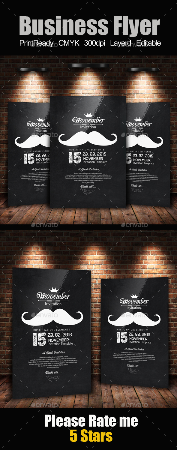 Chalk Board Movember Flyer - Miscellaneous Events