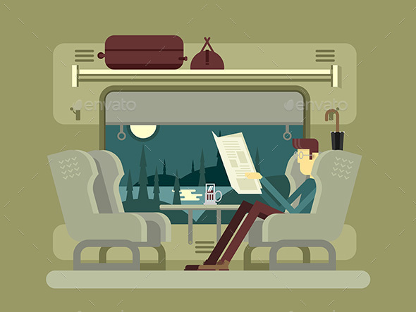 Passenger Rides on Train - Travel Conceptual
